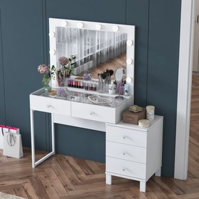Τουαλέτα Μακιγιάζ Λευκό BUCO 120x40x141.8