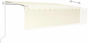 vidaXL Τέντα Συρόμενη Αυτόματη με Σκίαστρο Κρεμ 5 x 3 μ.