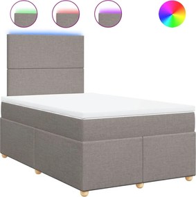vidaXL Κρεβάτι Boxspring με Στρώμα Taupe 120x200 εκ. Υφασμάτινο