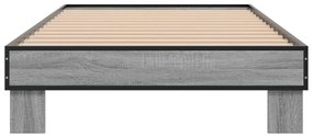 vidaXL Πλαίσιο Κρεβατιού Γκρι Sonoma 90 x 190 εκ. Επεξ. Ξύλο &amp; Μέταλλο