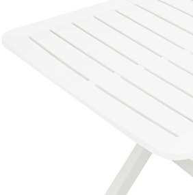vidaXL Τραπέζι Κήπου Πτυσσόμενο Λευκό 79 x 72 x 70 εκ. Πλαστικό