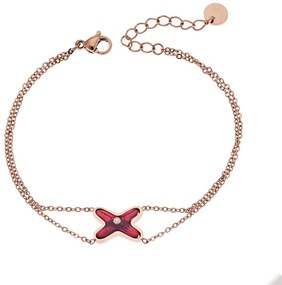 Βραχιόλι Senza Rose Gold -Bordeaux Steel