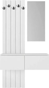 Έπιπλο εισόδου Kanso Megapap χρώμα λευκό 100x35x196,7εκ.