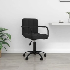 vidaXL Περιστρεφόμενη Καρέκλα Γραφείου Μαύρη Βελούδινη