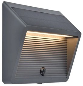Φωτιστικό Τοίχου Ηλιακό Linko 6912301335 Με Αισθητήρα Κίνησης LED 11.5W 3000K 900Lm 18,5x16cm Matt Black Lutec
