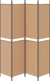 vidaXL Διαχωριστικό Δωματίου 4 Πάνελ Μπεζ 200 x 220 cm Ύφασμα