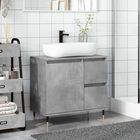 vidaXL Ντουλάπι Μπάνιου Γκρι Σκυροδέματος 65x33x60 εκ. Επεξ. Ξύλο