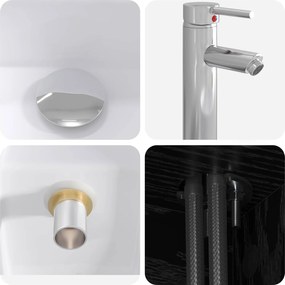 vidaXL Σετ Επίπλων Μπάνιου 2 pcs Μαύρη Δρυς Επεξεργασμένο Ξύλο