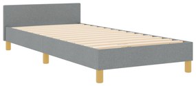 vidaXL Κρεβάτι σε Φωτεινό Γκρι 90x190 εκ. Με Υφασμάτινη Επένδυση