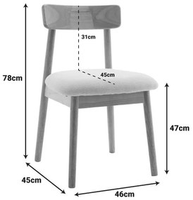 Καρέκλα Tullo rubberwood σε φυσική απόχρωση 46x45x78εκ 46x45x78 εκ.