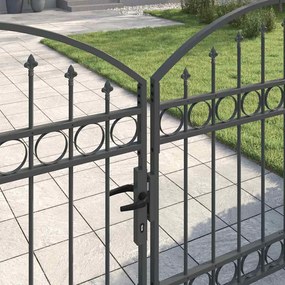 vidaXL Πύλη Φράχτη ASSEN 301 x 175,5 εκ. Ατσάλι Γκρι Κλειδώσιμο