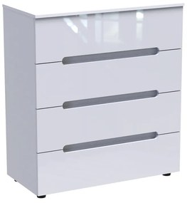 Συρταριέρα Afina  mdf σε λευκή glossy απόχρωση 90x44x101εκ