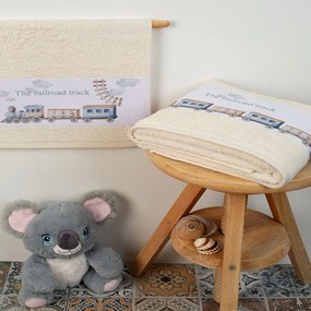 Πετσέτες Βρεφικές Railroad 95 (Σετ 2τμχ) Ecru DimCol Towels Set 70x140cm 100% Cotton