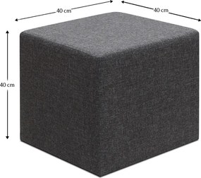 Σκαμπώ Linda Megapap υφασμάτινο χρώμα ανθρακί 40x40x40εκ.