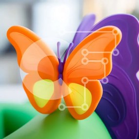 Intra Συλλεκτικό Ξύλινο Παζλ Plywood 4mm - Πολύχρωμες πεταλούδες παιχνιδιών σε πλαστικό φόντο Σε Ξύλινο Κουτί - Διαστάσεις Puzzle: 10x10 cm – 25 κομμάτια