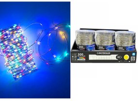 300 MicroLED Εσωτ. &amp;amp; Εξωτ. Χώρου Με 8 Προγράμματα Και Μετασχηματιστή Πολύχρωμο Φως Διάφανο Καλώδιο Μη Επεκτεινόμενο IP44