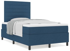 vidaXL Κρεβάτι με Σπαστή Βάση με Στρώμα Μπλε 120x200 cm Ύφασμα