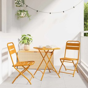 vidaXL Σετ μπιστρό 3 pcs Μουσταρδί Ατσάλι