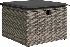 vidaXL Σετ Καναπέ Κήπου με μαξιλάρι 8 pcs Γκρι Πολυ ράταν