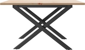 vidaXL Τραπεζάκι Σαλονιού Πλαίσιο X 60x60x40εκ Μασίφ Πεύκο/Ατσάλι