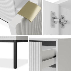 Ντουλάπι Lima L101, Μαύρο, Άσπρο, 125x104cm, Αριθμός θυρών: 239cm, 47 kg, Πλαστικοποιημένη μοριοσανίδα | Epipla1.gr