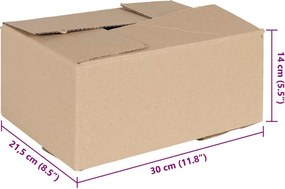 vidaXL Πτυσσόμενο Κουτί 50 τεμ. Φυσικό 30 x 21,5 x 14 εκ. Χαρτόνι