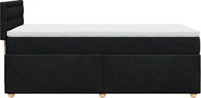 vidaXL Κρεβάτι Boxspring με Στρώμα Μαύρο 90x200 εκ. Υφασμάτινο