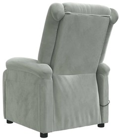 vidaXL Πολυθρόνα Μασάζ Ανοιχτό Γκρι Βελούδινη