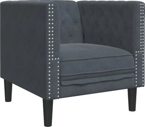 vidaXL Καναπές Chesterfield Σετ 3 Τεμ. με Στηρίγματα Σκ. Γκρι Βελούδο