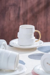 Σετ πορσελάνινων φλιτζανιών καφέ για 6 άτομα Λευκό