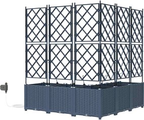 vidaXL Γλάστρα Κήπου 5 pcs Γκρι Ατσάλι