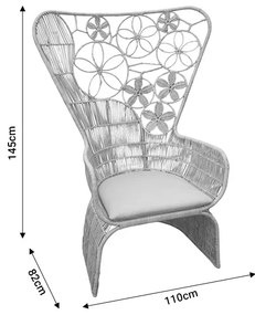 ΠΟΛΥΘΡΟΝΑ JAKE INART ΜΕ ΜΠΕΖ ΜΑΞΙΛΑΡΙ-ΦΥΣΙΚΟ RATTAN 110X82X145ΕΚ