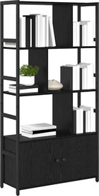 vidaXL Ράφι Βιβλίων Μαύρη Οξυά 80 x 30 x 155,5 εκ Επεξεργασμένο ξύλο