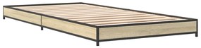 vidaXL Πλαίσιο Κρεβατιού Sonoma Δρυς 100x200 εκ. Επεξ. Ξύλο &amp; Μέταλλο