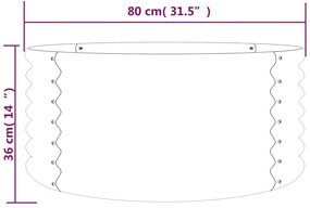vidaXL Ζαρντινιέρα Ασημί 80x80x36 εκ. Γαλβανισμένος χάλυβας