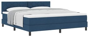 vidaXL Κρεβάτι box spring με στρώμα με στρώμα Μπλε 180 x 200 cm ύφασμα