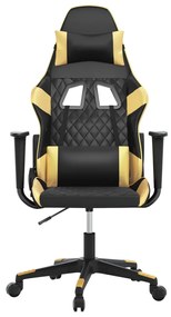 vidaXL Καρέκλα Gaming Μαύρο/Χρυσό από Συνθετικό Δέρμα