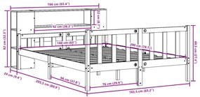 ΚΡΕΒΑΤΙ ΒΙΒΛΙΟΘΗΚΗ ΧΩΡΙΣ ΣΤΡΩΜΑ ΚΑΦΕ 160X200 ΕΚ ΜΑΣΙΦ ΠΕΥΚΟ 3322102