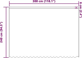 vidaXL Κουρτίνα Δαντέλας με κουρτίνες Λευκό 240 x 300 εκ Πολυεστέρας