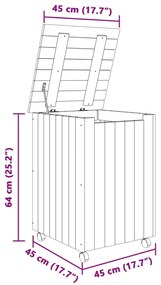 ΚΑΛΑΘΙ ΆΠΛΥΤΩΝ ΜΕ ΤΡΟΧΟΥΣ RANA 45X45X64ΕΚ. ΜΑΣΙΦ ΞΥΛΟ ΠΕΥΚΟΥ 4002333