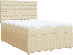vidaXL Κρεβάτι Boxspring με Στρώμα Κρεμ 160x200 εκ. Υφασμάτινο