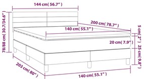 Κρεβάτι Boxspring με Στρώμα Κρεμ 140x200 εκ. Υφασμάτινο - Κρεμ