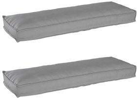 vidaXL Μαξιλάρια Παλέτας για Πάγκο 2 τμχ Γκρι 120x40x8 εκ Υφασμα Οξφόρδης
