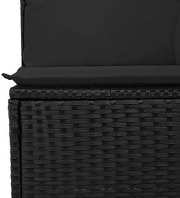 vidaXL 7 Τεμάχια Σετ Καναπέ Κήπου Με Μαξιλάρια Μαύρο Πολυεπίπεδο Ρατάν