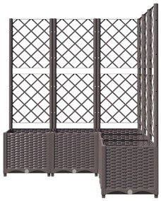 vidaXL Ζαρντινιέρα Κήπου με Καφασωτό Καφέ 120 x 120 x 136 εκ. από PP