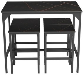 ΣΕΤ ΤΡΑΠΕΖΑΡΙΑ ΜΠΑΡ 5ΤΜΧ BOXY HM9882.13 ΜΑΥΡΟ ΜΕΤΑΛΛΟ-ΜΕΛΑΜΙΝΗ ΜΑΥΡΟ ΜΑΡΜΑΡΟ