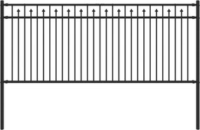 vidaXL Φράχτης με Άκρες Μαύρο 200 x 130 εκ