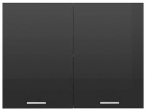 vidaXL Ντουλάπι Κρεμαστό Γυαλιστερό Μαύρο 80x31x60 εκ. από Μοριοσανίδα