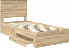 vidaXL Σκελετός Κρεβατιού Δρύς Sonoma 90 x 200 cm Επεξεργασμένο Ξύλο