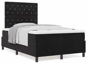 vidaXL Κρεβάτι με ελατήρια με στρώμα Μαύρο 120 x 200 cm Βελούδο